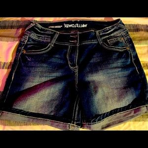 Mid rise jean shorts, never worn.